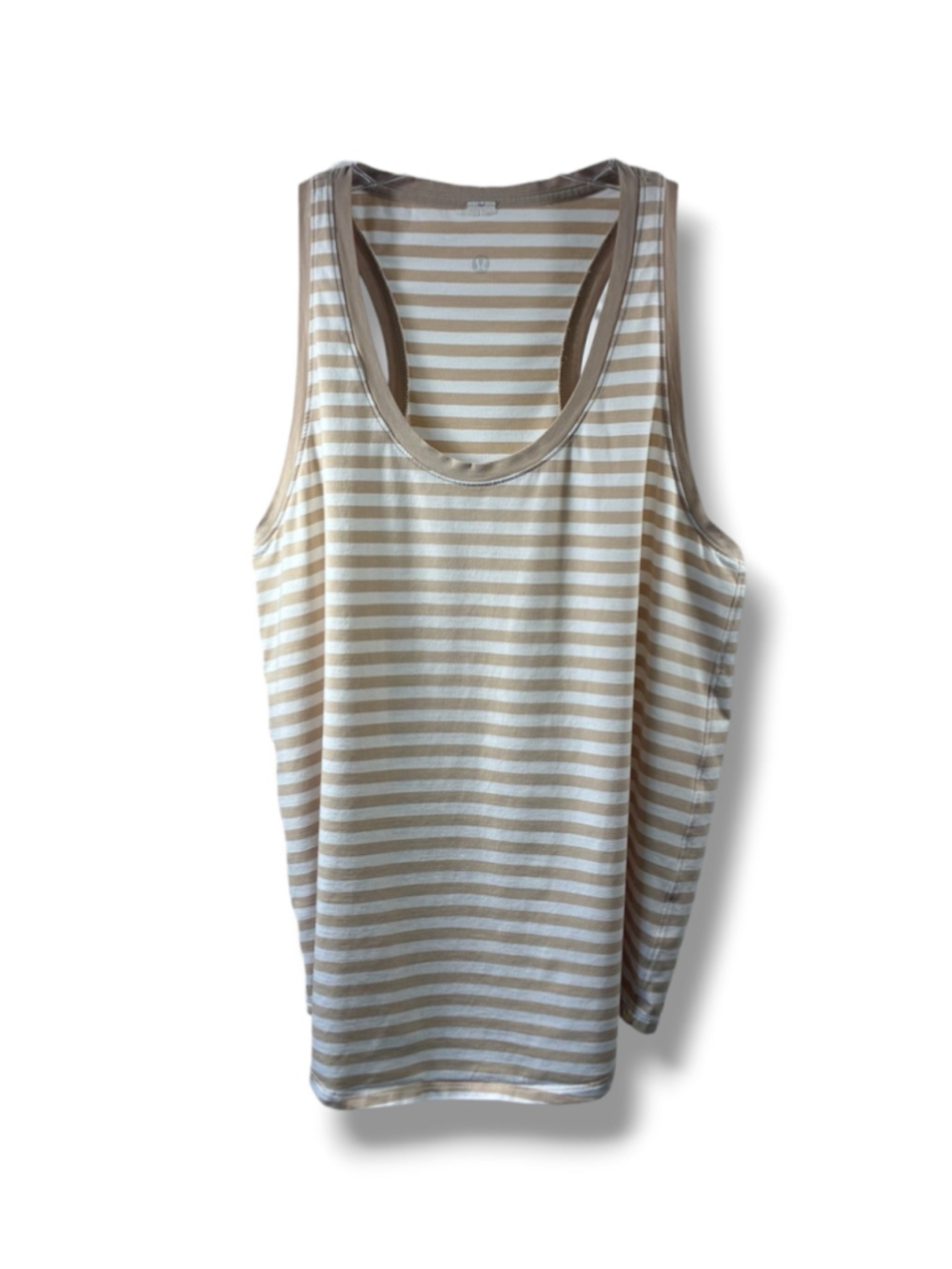 Lululemon Striped Love Tank Top in Beige White Size L